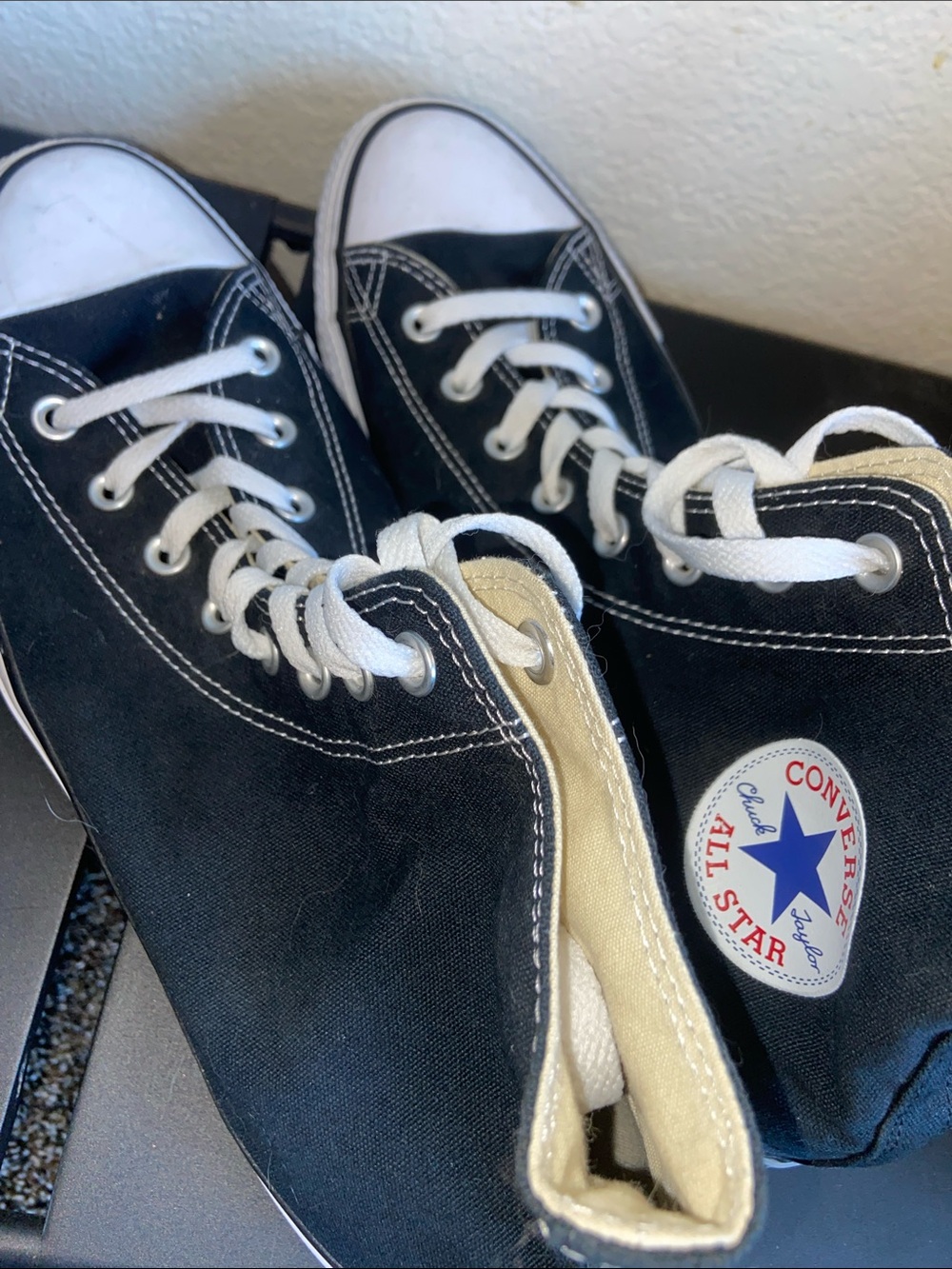 Converse High Top Sneakers - Black & White - Picture 3 of 5